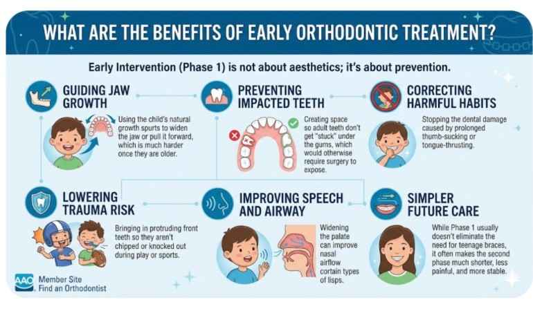 benefits of early orthodontic treatment?