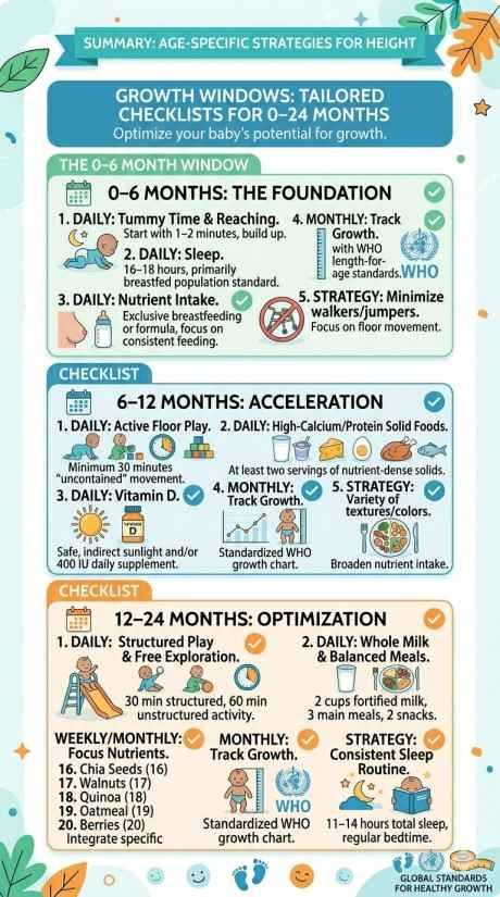 A quick infograph on Age-Specific Strategies for Height