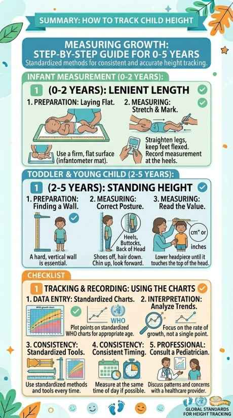 A quick infographic on checklist on how to check child height