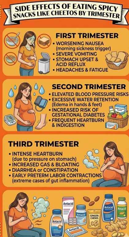 Side Effects of Eating Spicy Snacks like Cheetos Based on Trimester
