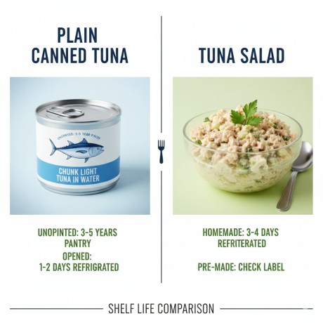 Plain Canned Tuna vs. Tuna Salad: Shelf Life Comparison
