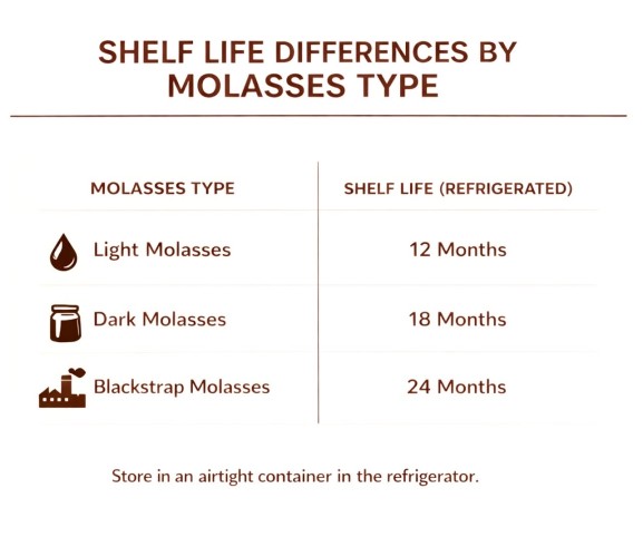 Shelf Life of Different Molasses Types