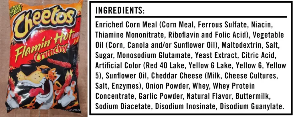 Ingredients in Hot Cheetos