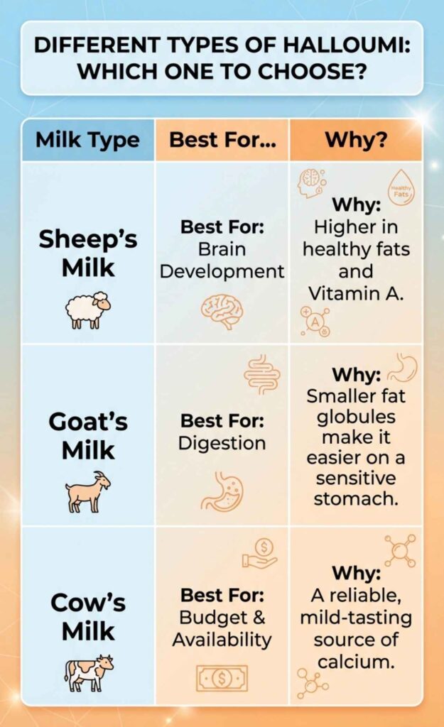 Different types of Halloumi