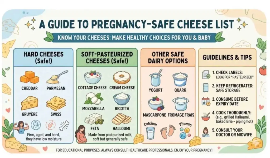 Cheese safety list in pregnancy
