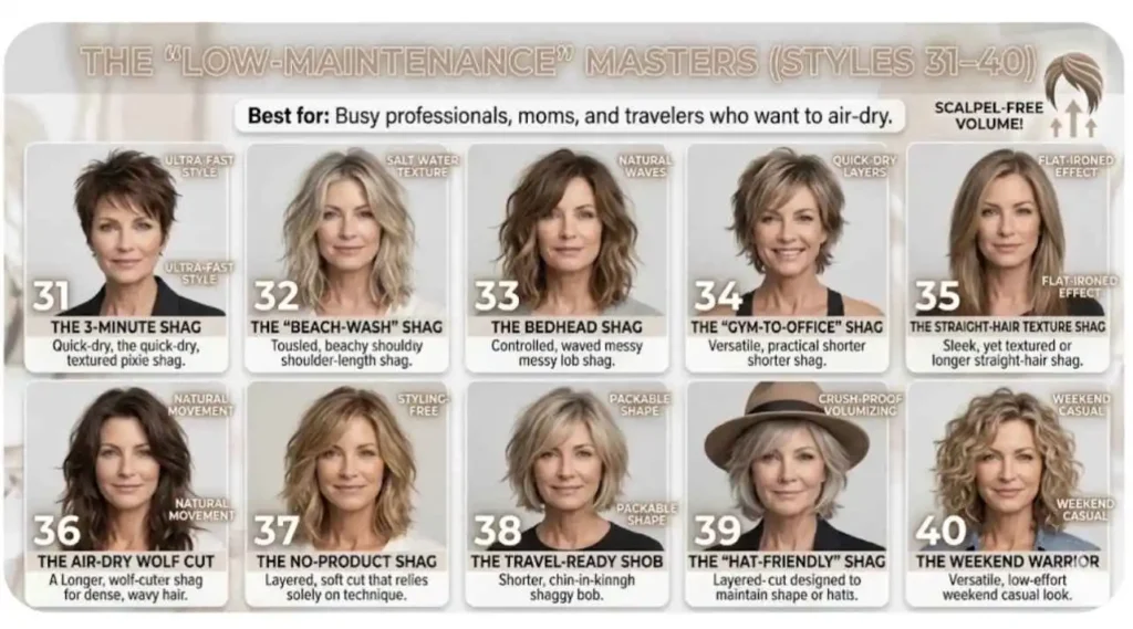 Following are the shags that work best for Busy professionals, moms, and travelers who want to air-dry.