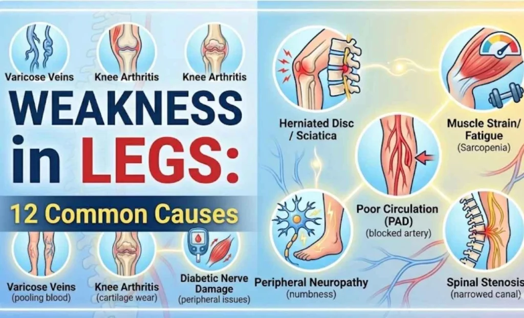 12 Reasons Why Your Legs Feel Weak: Causes & Symptoms
