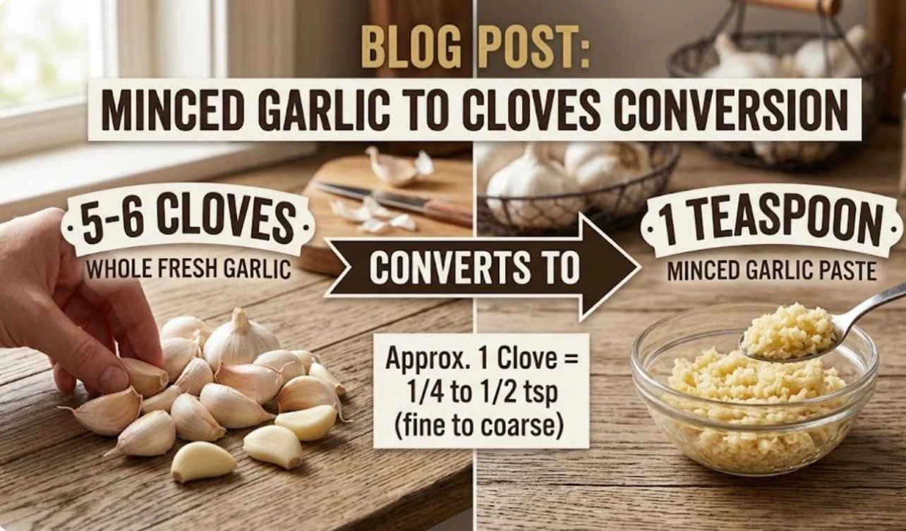 minced garlic to cloves