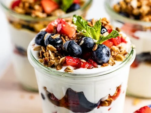Berry-Nut Butter Greek Yogurt Parfait