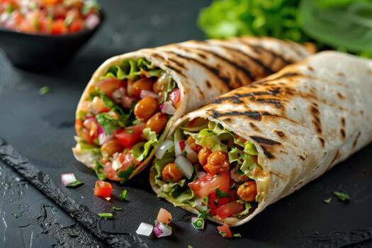Buffalo Chickpea & Avocado Salad Wrap