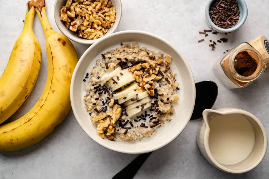 High-Protein Banana Walnut Oatmeal