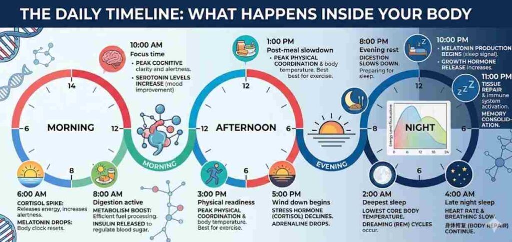 The Daily Timeline: What Happens inside Your Body