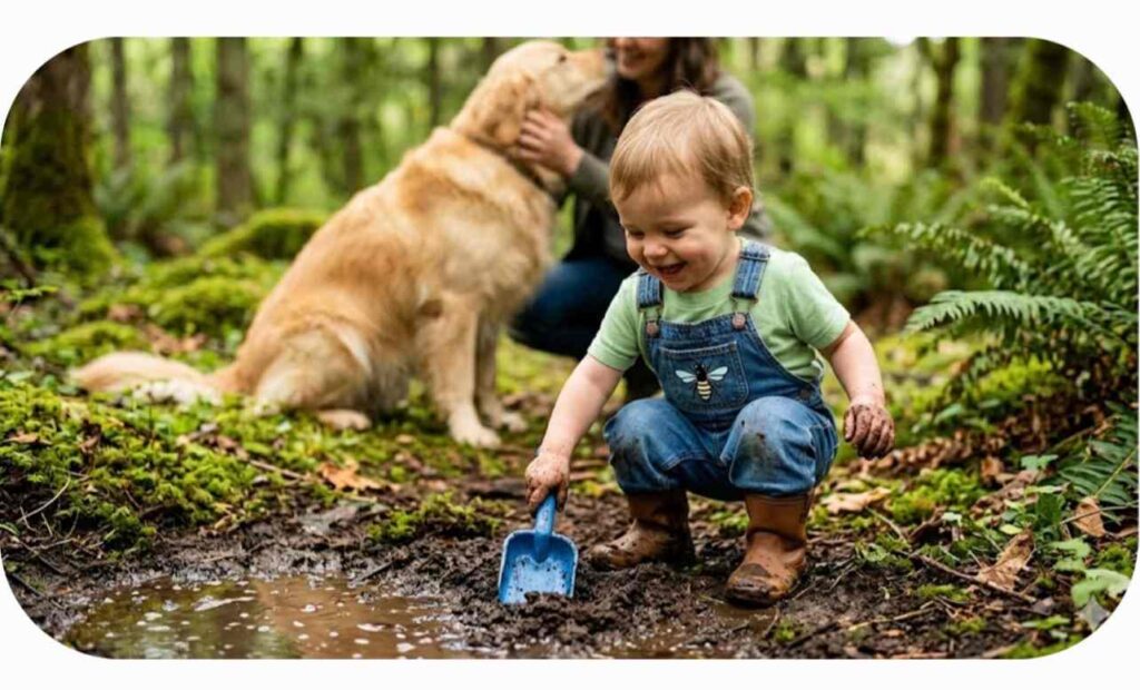 kid freely playing