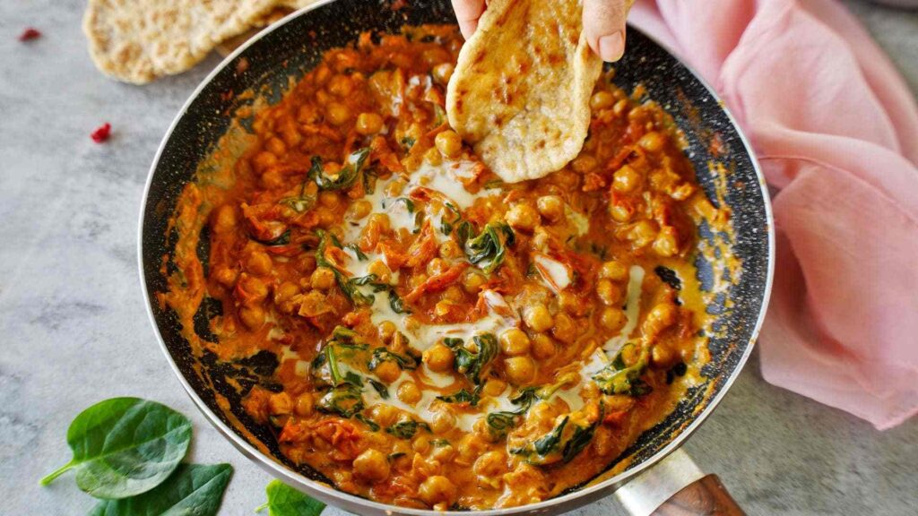 Mediterranean Harissa Chickpea & Egg Skillet