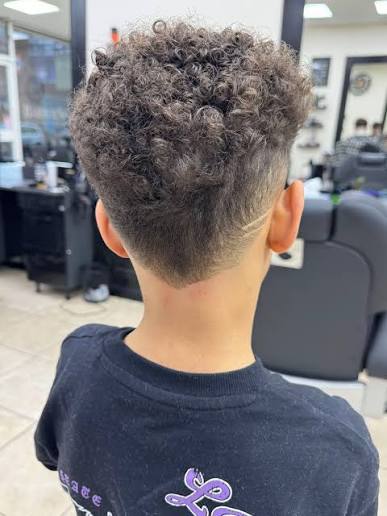 Mid Fade with Curly Top