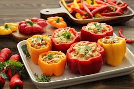Smoked Gouda & Black Bean Stuffed Peppers
