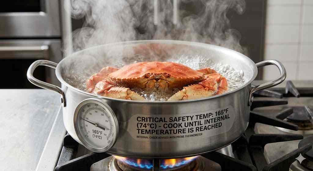 crab is cooking at high tempreture