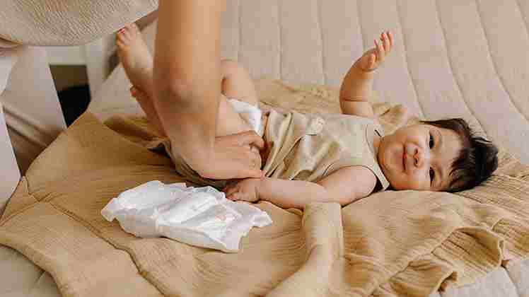 Check the diaper or toilet carefully.