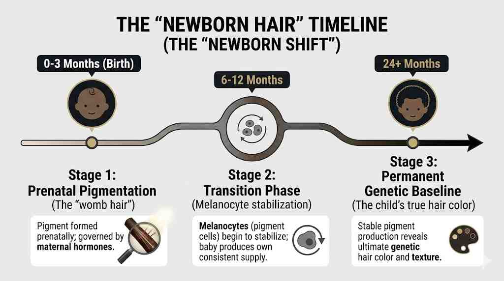new born hair timeline