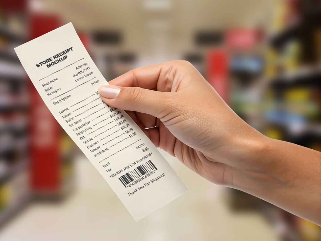 standard store receipts