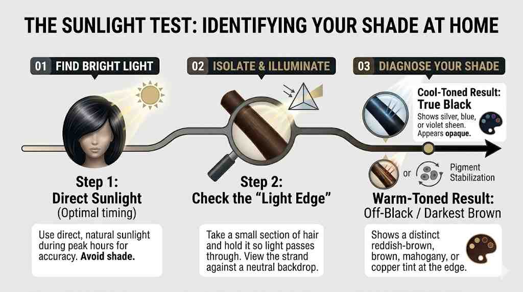 sunlight test for hair shade