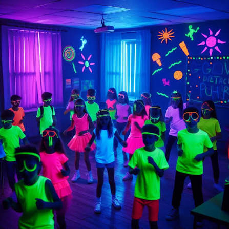Glow-in-the-Dark Neon Dance Bash