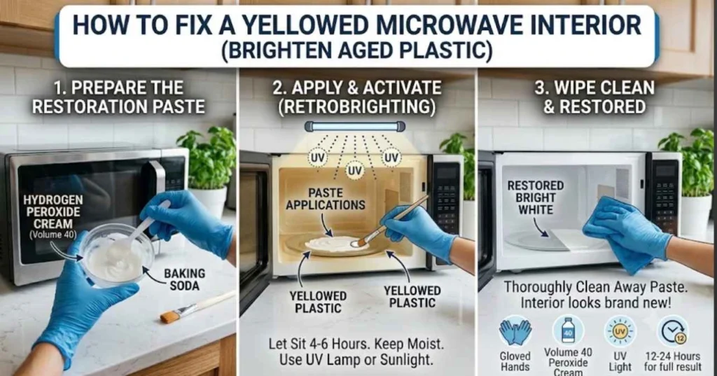 steps to fix yellow microwave interior