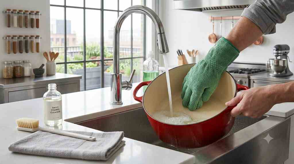 Standard Daily Cleaning for Enameled Dutch Ovens
