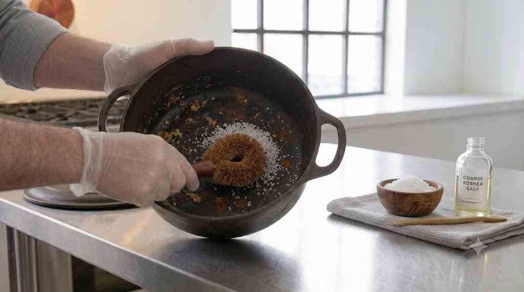 The Kosher Salt Scrub Method for Raw Iron