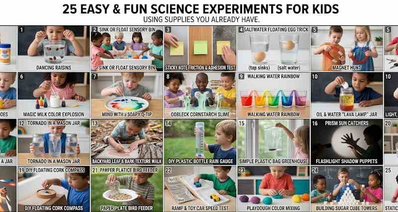 25 Easy Science Experiments for Kids (Fun & Mess-Free Activities)