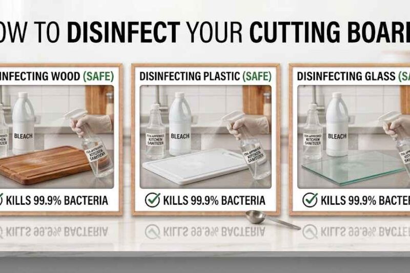 How to Disinfect Cutting Board Safely (The Real Way)