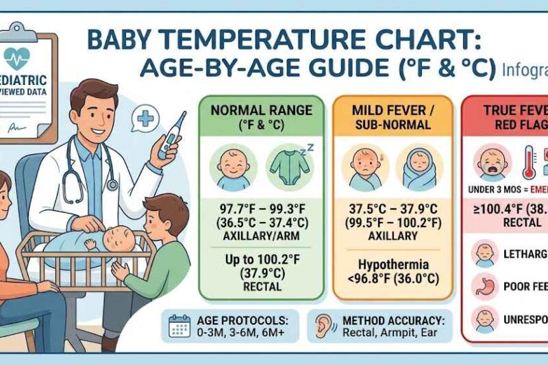 Baby Temperature Chart (°F & °C): What Is Normal for a Baby?