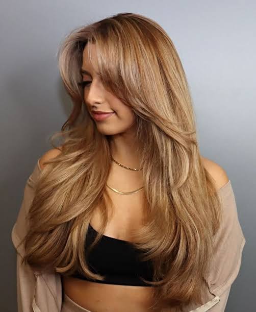 Long Layered Cut with Face-Framing Feathering