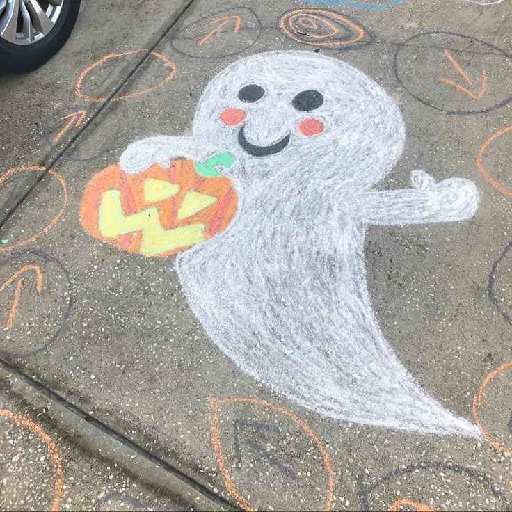 Ghostly Chalk Art Walkway