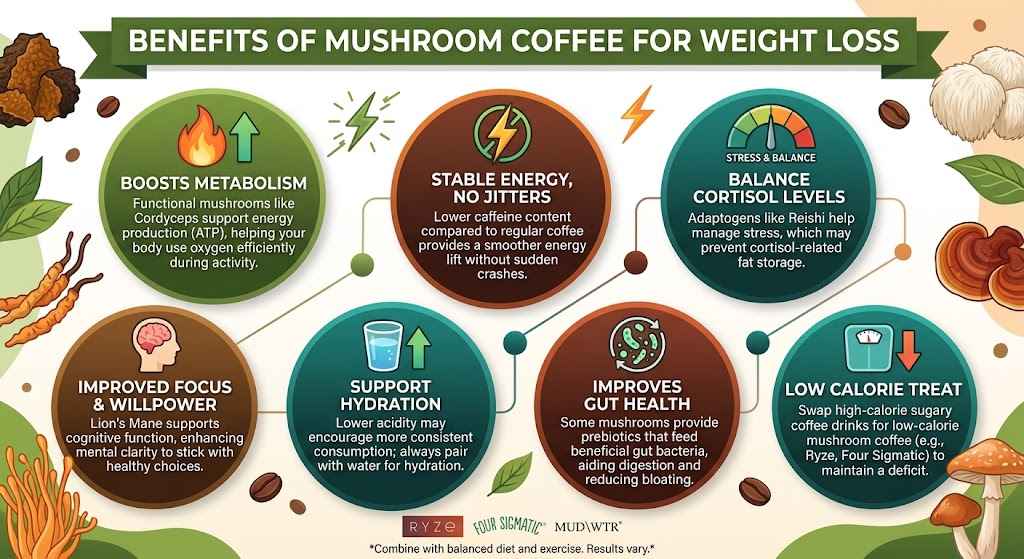 benefits of mushroom coffee for weight loss
